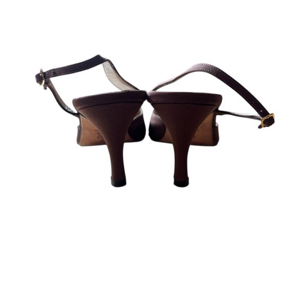 Jimmy Choo Brown Slingback Heels Vintage 1990's Pointed Toe - Picture 4 of 9